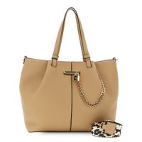 bolso de compras con efecto piel de grano grueso sand