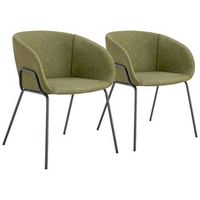 pack de 2 sillas de polipiel verde andre