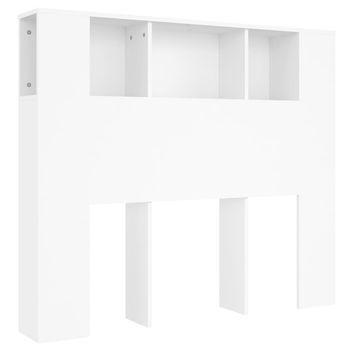 Mueble Cabecero Cama | Panel De Cabecera Blanco 120x18,5x102,5 Cm