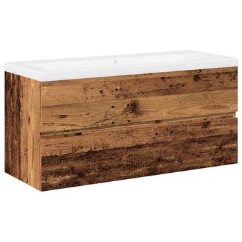 Mueble Con Lavabo Integrado Madera Envejecida 91x39,5x49 Cm