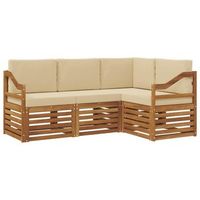 conjunto de sofas de exterior 4 uds natural y beige poliester vidaxl