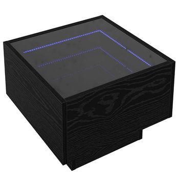 Mesa De Café Roble Negro 40 X 40 X 30 Cm Madera Contrachapada