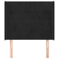 cabecero cama mueble de dormitorio con orejas de terciopelo 83 x 16 x 118128 cm negro m020004026