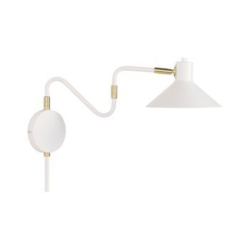 Lámpara Aplique Moderna Industrial Pantalla Metal Ajustable Brazo Largo Blanco Baliem