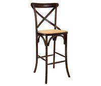 taburete de madera y asiento de ratan marron 45x53x75116