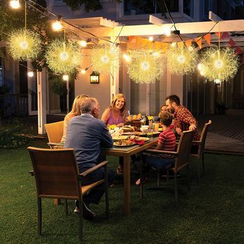 Luces Colgantes De Diente De León 54 Cm Y 44 Cm Adornos Preiluminados De Exterior Con 1488 Leds Cfw17258