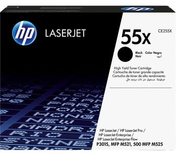 HP 55X High Yield Original LaserJet Black Toner Cartridge, Black