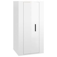 mueble tv de pared  mueble de salon  armario tv blanco brillante 40x345x80 cm