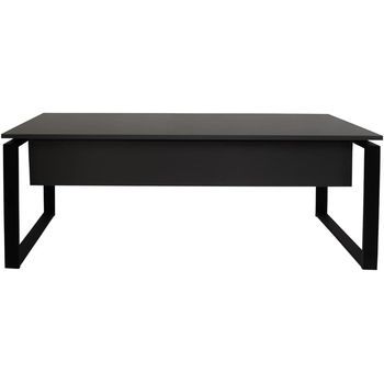 Mesa-escritorio Con Faldón. Estructura Metálica Abierta Negro. 180x80 Cm. Gris. Ofilike
