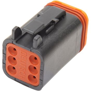 Carcasa de conector de cable eléctrico Deutsch 6 pines macho negro