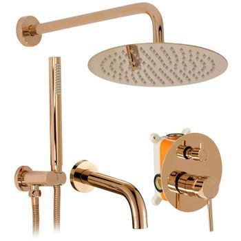 Conjunto De Ducha Y Bañera Rea Lungo Copper + Box