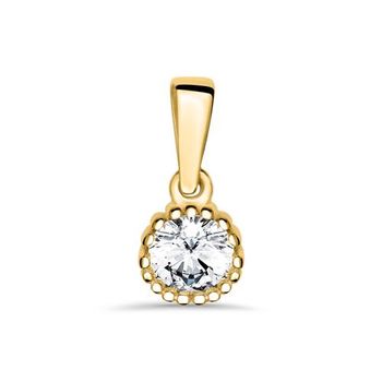 Colgante para cadenaes en oro 14 quilates con piedra circonita