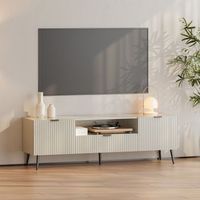 mesa de tv nand con puertas y cajon 160x40x51cm - color arena encasa