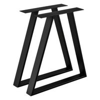 set de 2x patas de mesa de comedor greiling acero 70x10x72 cm negro encasa
