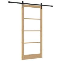 puerta corredera natural y negro 93 x 211 cm vidaxl