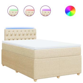 Cama Tapizada 200x120x100,5 Cm Tejido - Crema