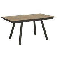 mesa rectangular extensible para 6 a 10 personas l 160 a 220 cm madera clara y metal antracita miry