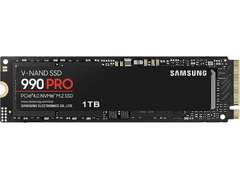Disco duro SSD Interno 1 TB - Samsung 990 PRO MZ-V9P1T0BW, Interno, PCI Express 4.0, M2, 7450 MB/s, Negro