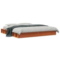 cama matrimonial  cama para adultos  estructura de cama madera maciza pino marron cera 180x200 cm