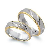 alianzas 8 quilates oro amarillo-blanco con diamante