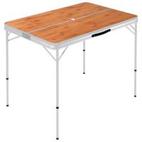 mesa de camping  mesa de jardin  mesa de picnic plegable con 2 bancos aluminio marron