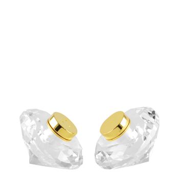 Salero y pimentero cristal 7 cm dorado