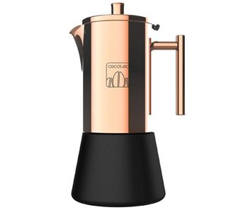 Cecotec cafetera italiana moking 200. fabricada en acero inox, apto para cocinas de gas, eléctrica o vitrocerámica