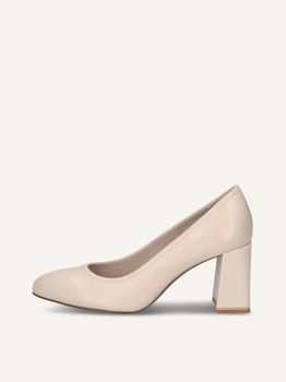 CAPRICE Pumps, white, made of Leather with Trapeze heel, Size 41