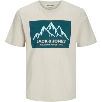 Jack & Jones Camiseta 12258128 JJMAPPED TEE SS CREW NECK MOONBEAM para hombre