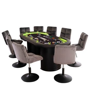 Mesa De Póquer Incl. Maletín De Póquer Y 8 Sillas Las Vegas - Para 9 Personas