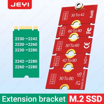 JEYI M.2 NGFF NVME SSD soporte de extensión transferencia 2230 2242 2260 2280 longitud extender adaptador soporte tarjeta placa cambio tamaño largo