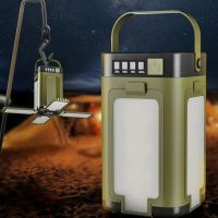 luz solar portatil para acampar al aire libre carga solar banco de energia plegable de 2000mah pantalla inteligente luz colgante portatil para tienda