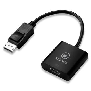 Atlantis Land A04-DP_HDMI adaptador de cable de vídeo 0,2 m DisplayPort HDMI Negro