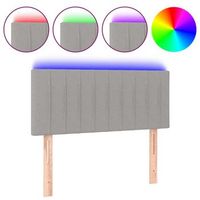 cabecero accesorio para dormir dormitorio mueble led 90 x 5 x 7888 cm tela gris claro tdl0201239