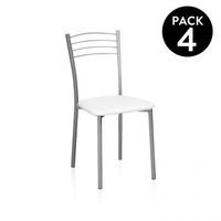 pack 4 sillas de cocina 40x41 cm chef gris - blanco 41 x 85 x 40 cm