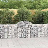 cestas de gaviones 2 piezas  gavion para piedras  gavion decorativo forma de arco hierro 200x30x80100 cm cfw285410
