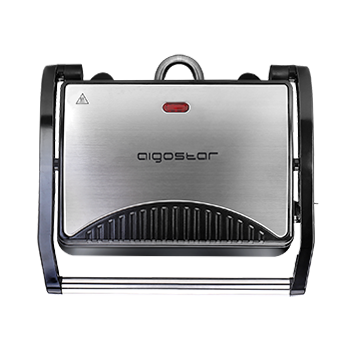 Aigostar Hett - Parrilla Eléctrica, grill, sandwichera y máquina de panini,1500 W. Placas antiadherentes .Asa de toque frío. Libre de BPA.