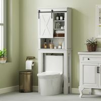 mueble sobre inodoro de melamina de madera homcom 67x25x172 cm blanco