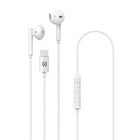 auriculares celly up1100typecwh con cable usb-c intraurales para llamadas y musica blancos