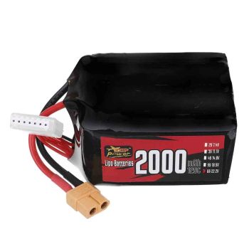 Batería ZOP Power 22.2V 2000mAh 120C 6S LiPo con conector XT60 para dron RC