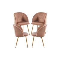 pack 4 sillas velt terciopelo de terciopelo 784444 cm - champan