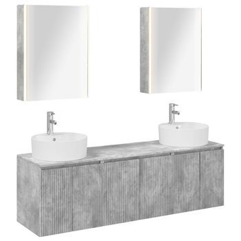 Juego De Muebles De Baño 5 Uds. Gris Hormigón Vidaxl