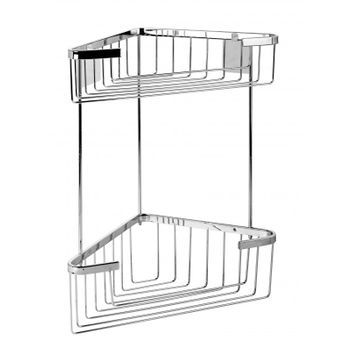 Portagel Adhesivo De Rincon Doble Inox Cromado Brillo