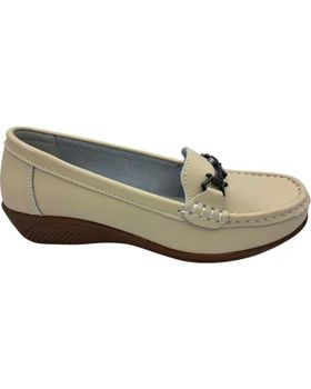 de CALZADOMANIA MOCASIN SENORA PIEL BEIGE