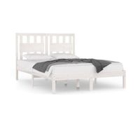 estructura de cama de madera de pino maciza blanca 140x190 cm