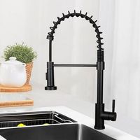 nettlife grifo de cocina con rociador extraible mezclador de cocina con cano giratorio mezclador de alta presion con 2 tipos de chorros rnegro