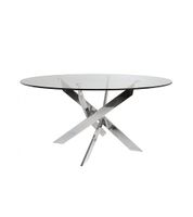 mesa de centro redonda o80 cm de cristal con patas metal