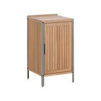 armario de cocina exterior de madera de acacia 1 puerta 2 estantes 50 x 50 x 92 cm encimera de madera maciza marron ivrea