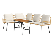 set sofas de jardin 2 pzas con cojines ratan sintetico natural cfw720746