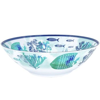 Ensaladera pequeña de melamina con estampado marino 28 cm